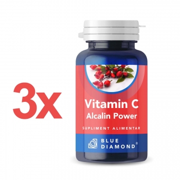PACHET PROMOTIONAL 3 Vitamina C Alcalin Power – Vitamina C din ascorbat de calciu, m...